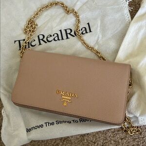 Prada small purse wallet on chain